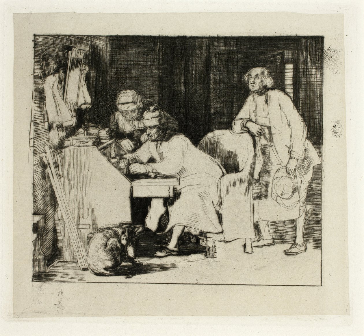 En herre ved sit skrivebord af David Wilkie