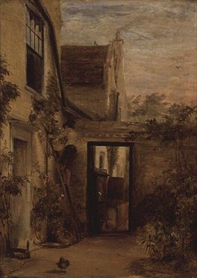 En muret have på bagsiden af et hus af David Wilkie