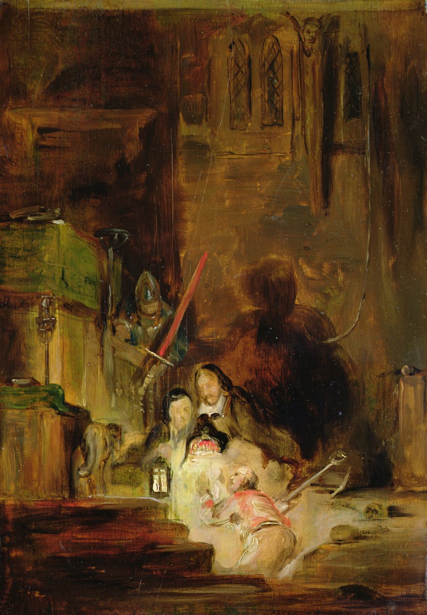 Burying the Regalia of Scotland (olie på lærred) af David Wilkie