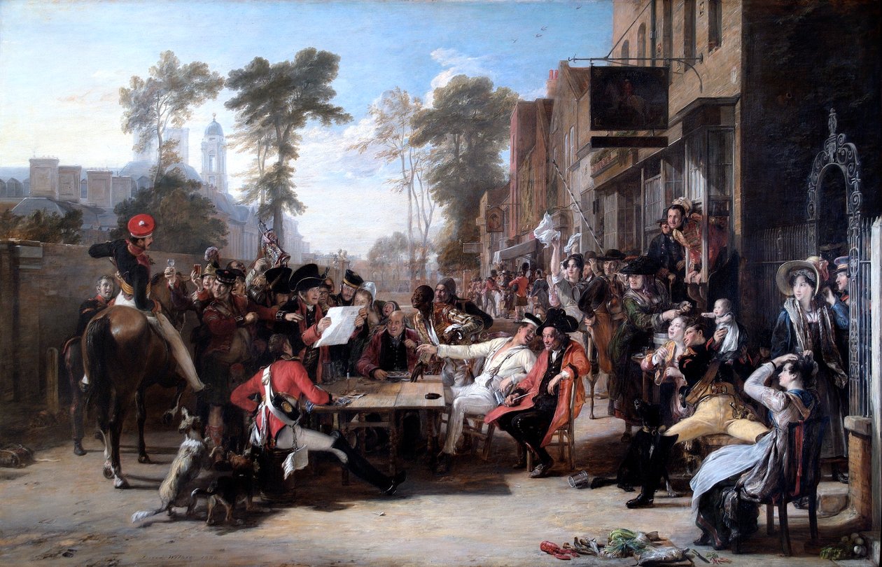 Chelsea Pensioners Reading the Waterloo Dispatch (olie på lærred) af David Wilkie