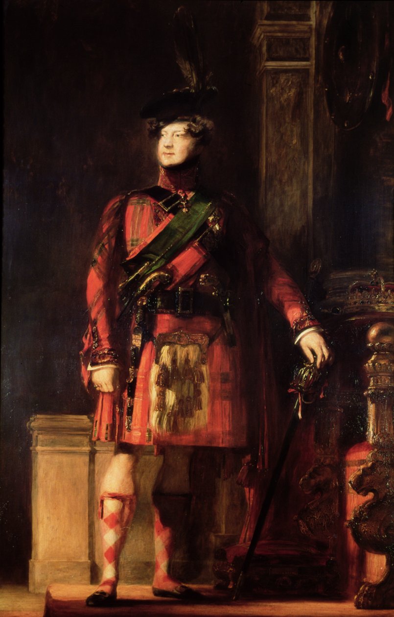George IV (1762-1830) i højlandskjole, 1830 af David Wilkie