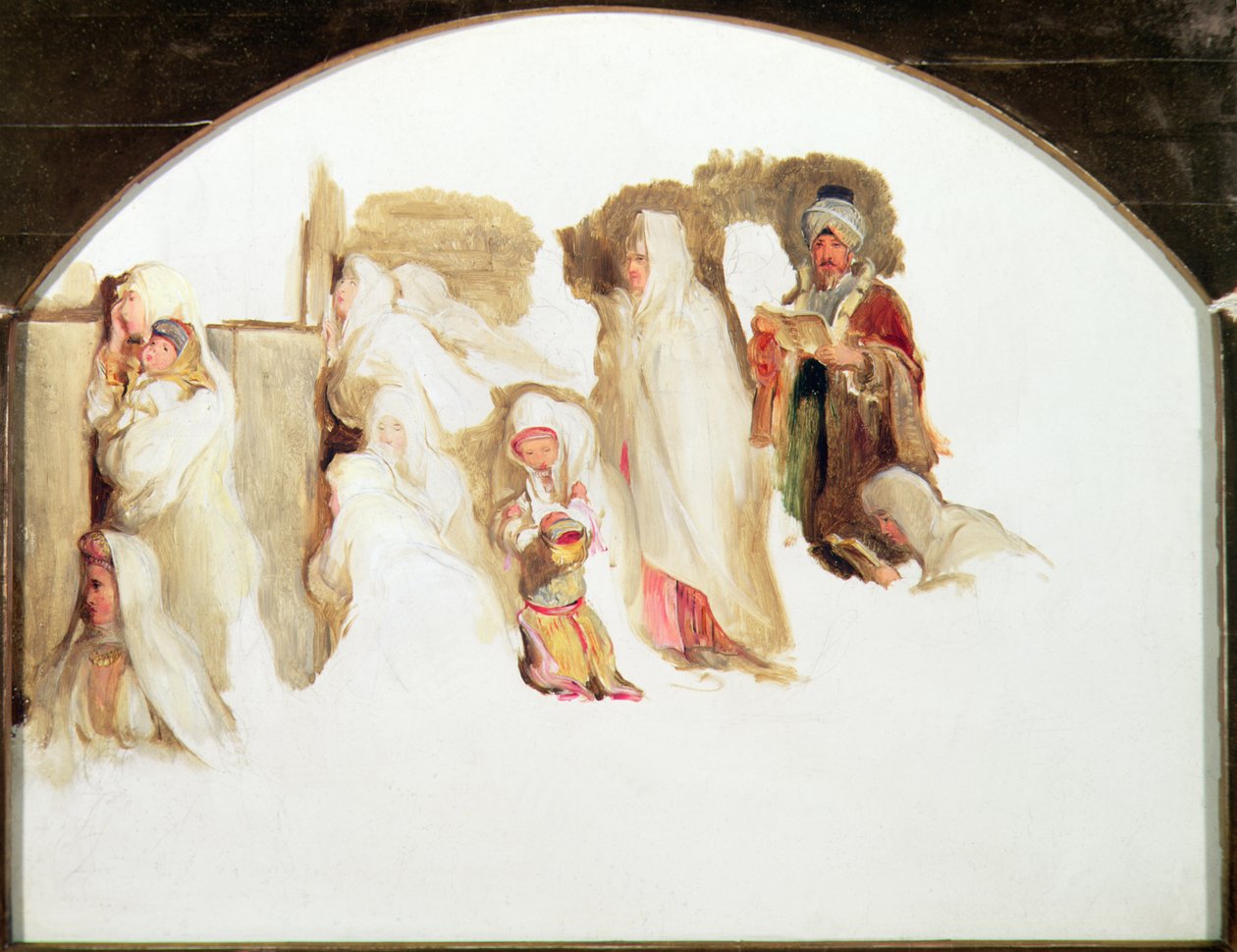 Jews Wailing (ufærdige) (olie og akvarel på papir) af David Wilkie