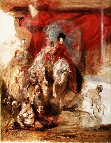 Dronning Victoria til hest af David Wilkie