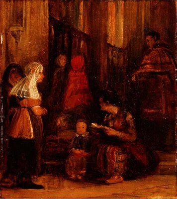 Syv figurer i en kirke af David Wilkie