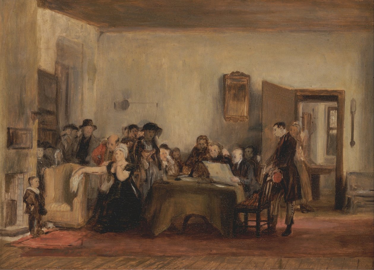 Skitse til "Læsning af et testamente af David Wilkie