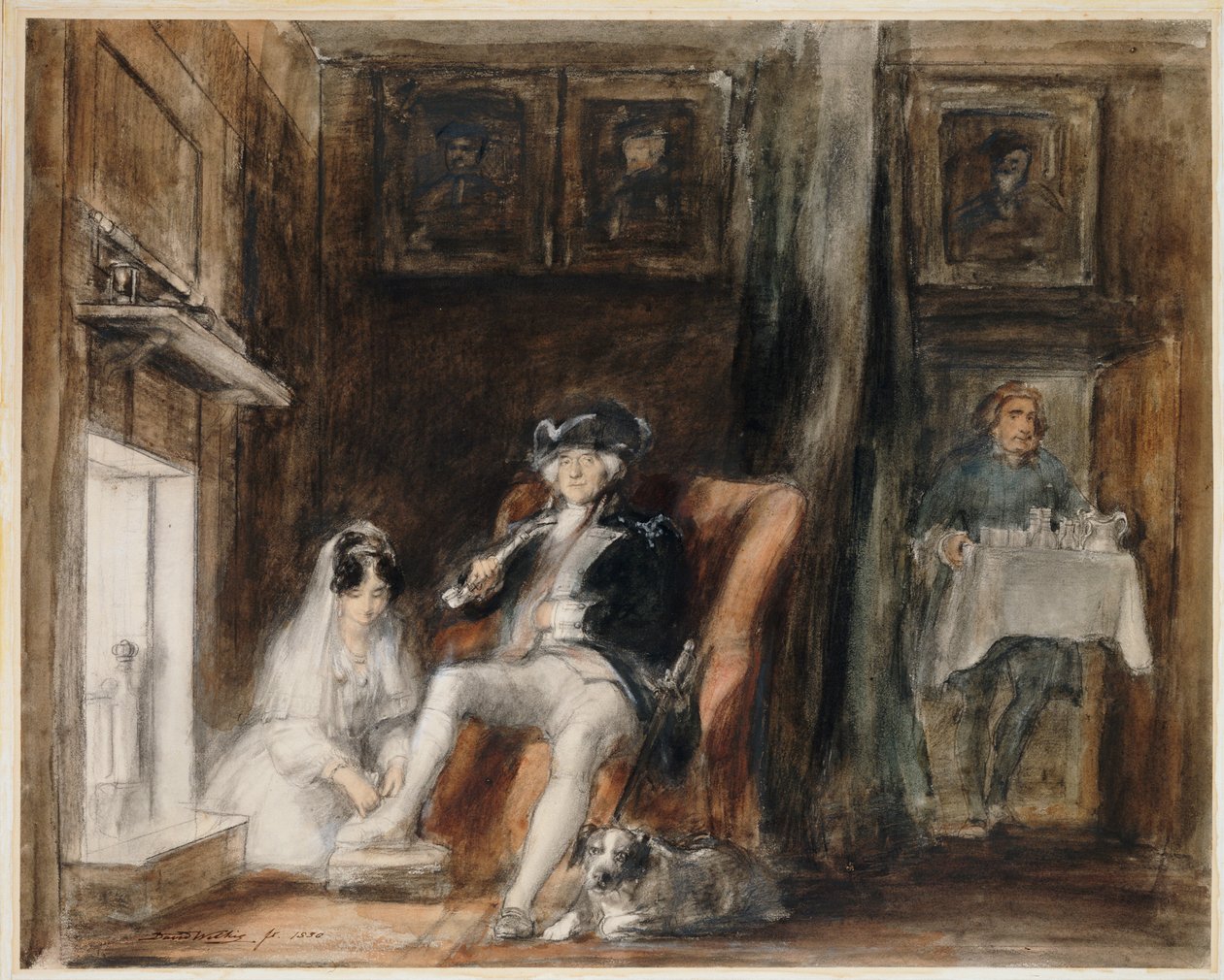 The Disabled Commodore i hans pensionering på Greenwich Hospital, 1830 af David Wilkie