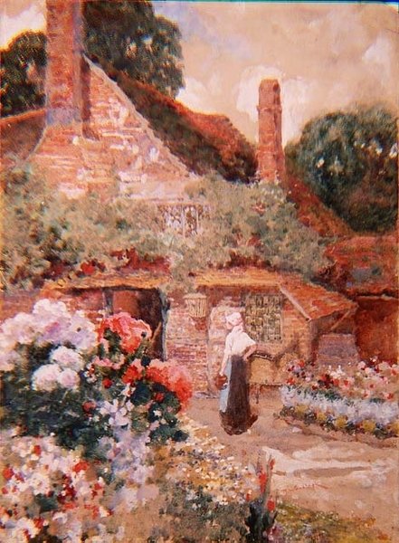 Et Kentish Cottage, nær Edenbridge af David Woodlock