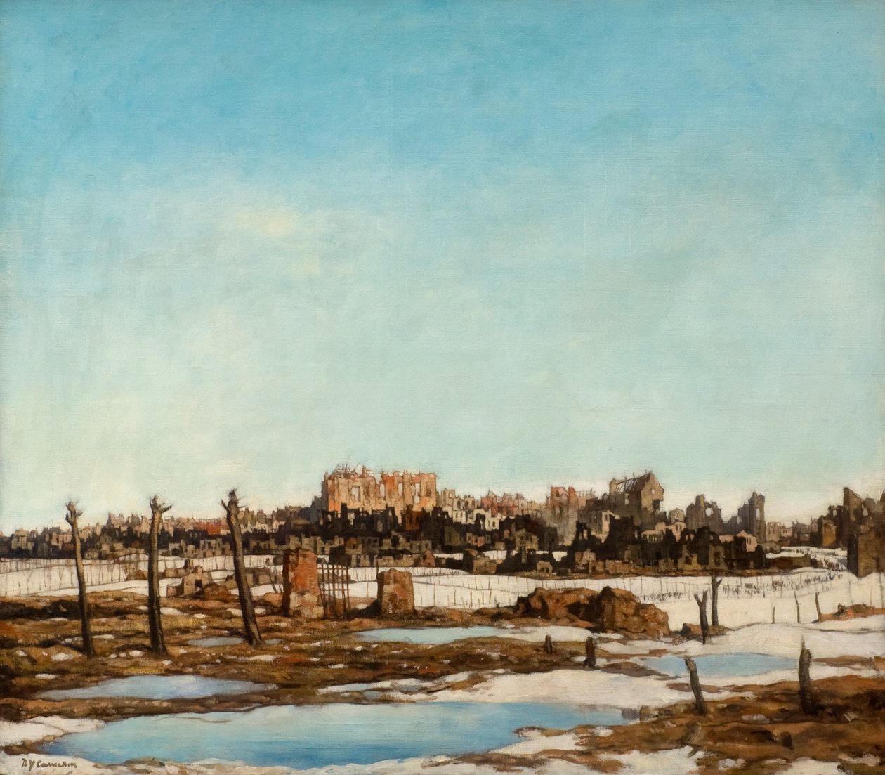 Bailleul, ca. 1918 (olie på lærred) af David Young Cameron