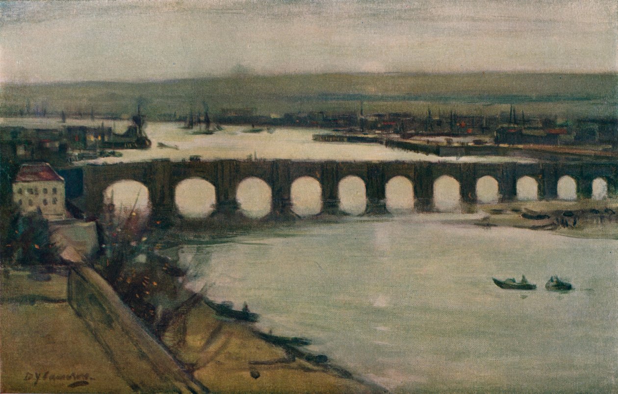 Berwick Bridge, c1912 af David Young Cameron