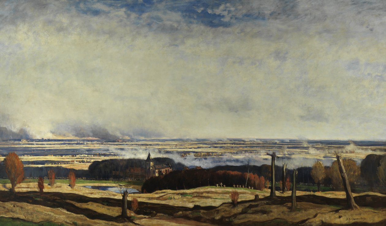 Flandern fra Kemmel, 1919-20 af David Young Cameron