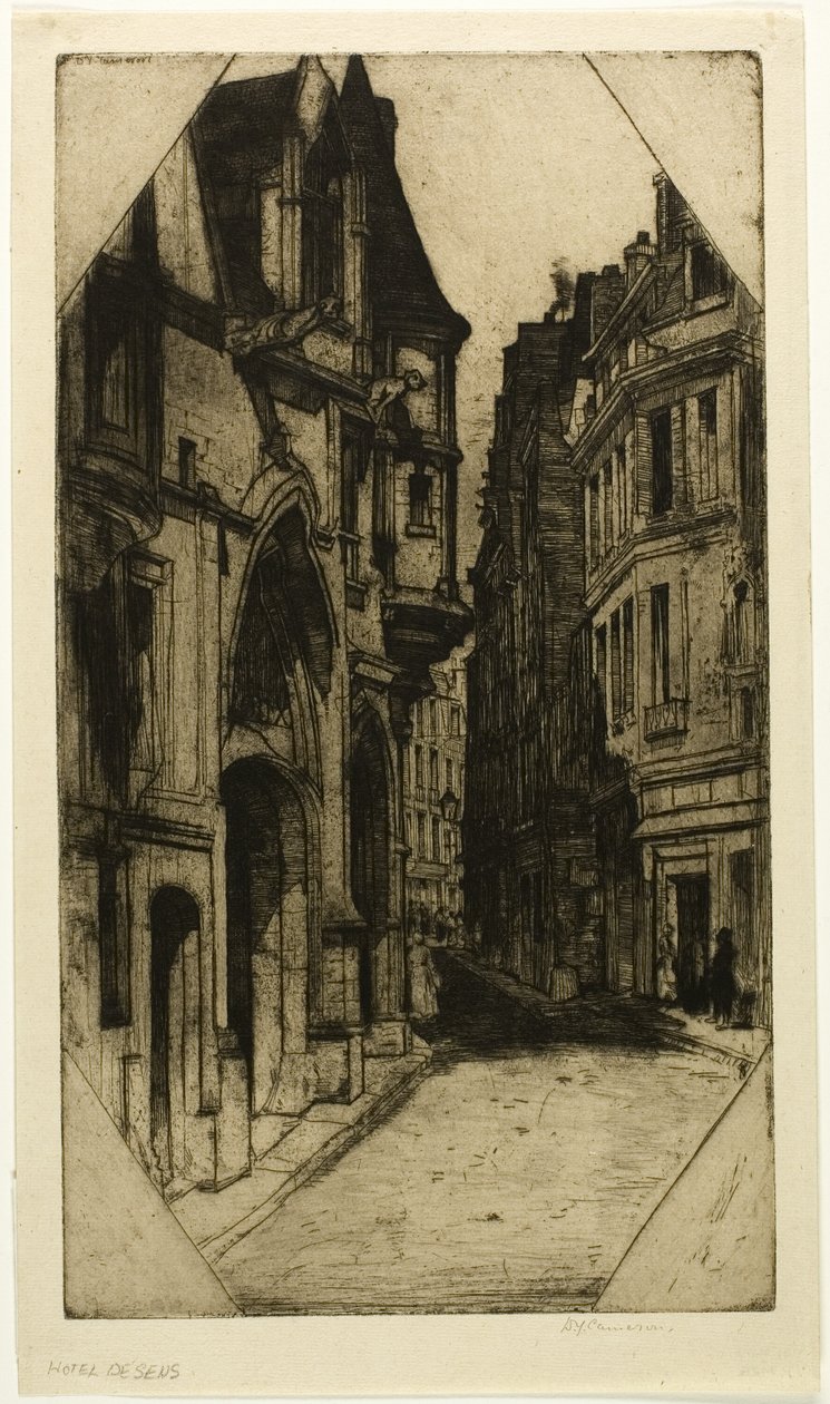 Hôtel de Sens, tallerken tre fra Paris Set af David Young Cameron