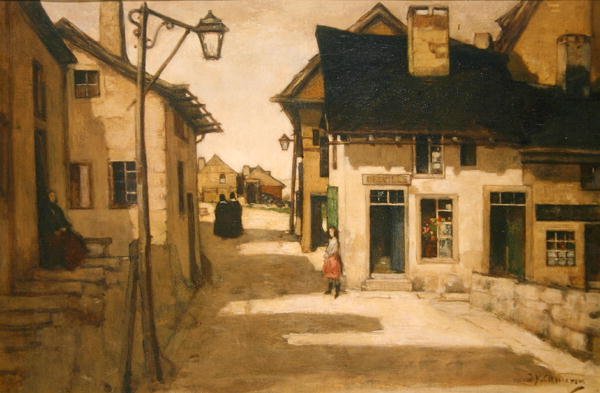 Laroche, Belgien (olie på lærred) af David Young Cameron