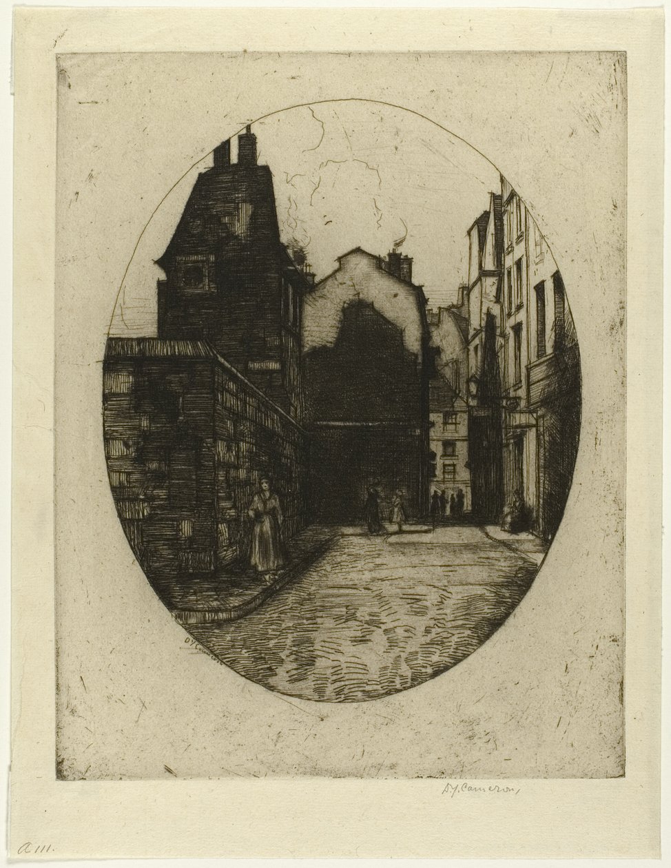 Rue Saint Julien le Pauvre, tallerken seks fra Paris Set af David Young Cameron