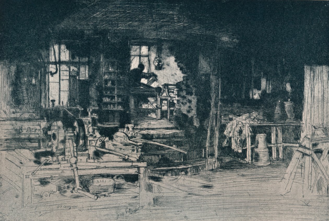 Værkstedet, Stirling, 1905. af David Young Cameron