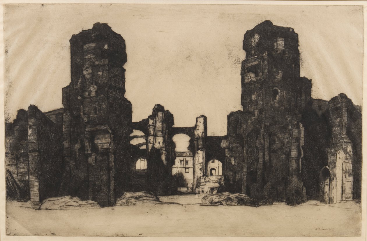 Thermae of Caracalla, 1923 (ætsning & drypoint på japon) af David Young Cameron