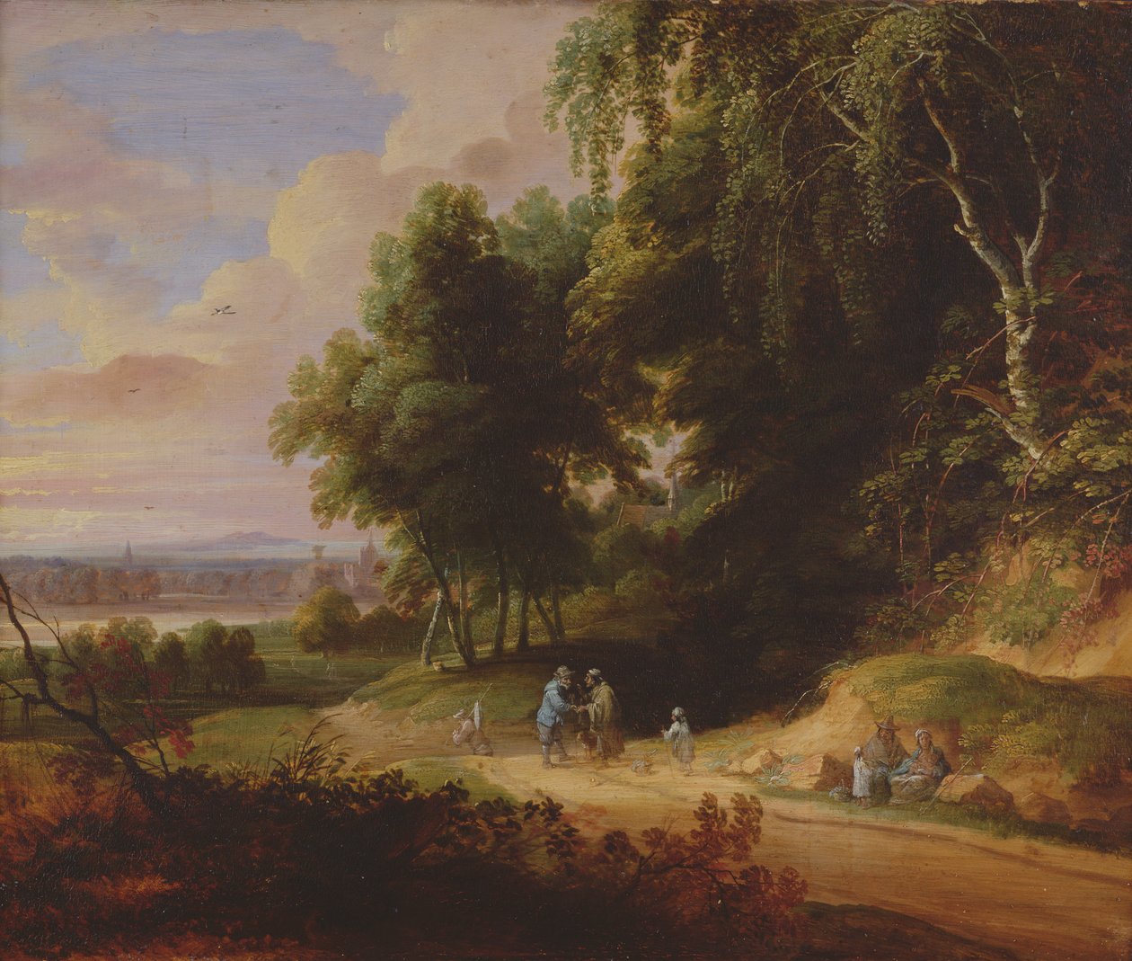 Landskab med sigøjnerfigurer af David and Vadder Teniers