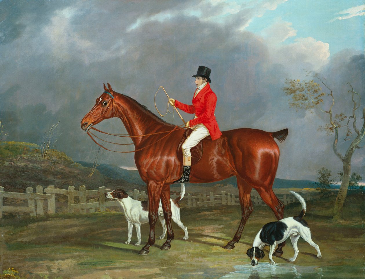 En jæger og jagthunde, 1824 af David of York Dalby