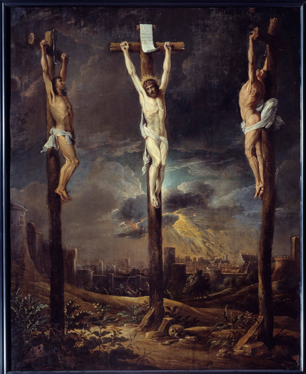 Le Calvary-maleri af David Teniers I Le Vieux (1582-1649) 1600-tallet søn. 0,86x0,69 m af David the Elder Teniers