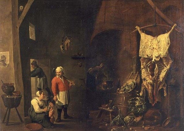 Det indre af et rustikt hus, ca. 1640 (olie på lærred) af David the Elder Teniers