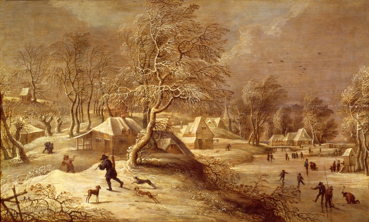 Den gamle landsby under sne af David Teniers the Elder