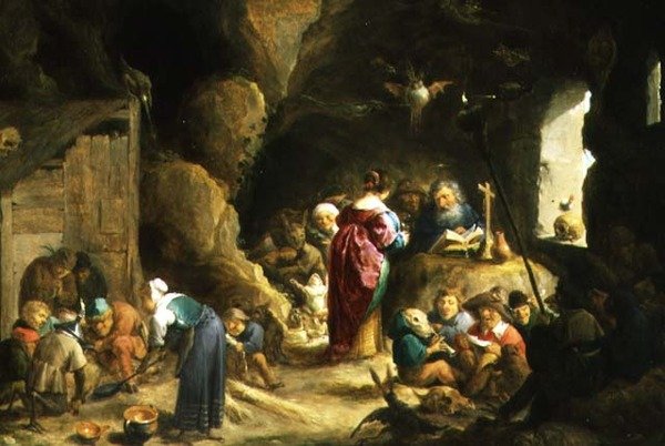 The Temptation of St. Anthony (251-356) (panel) af David the Elder Teniers