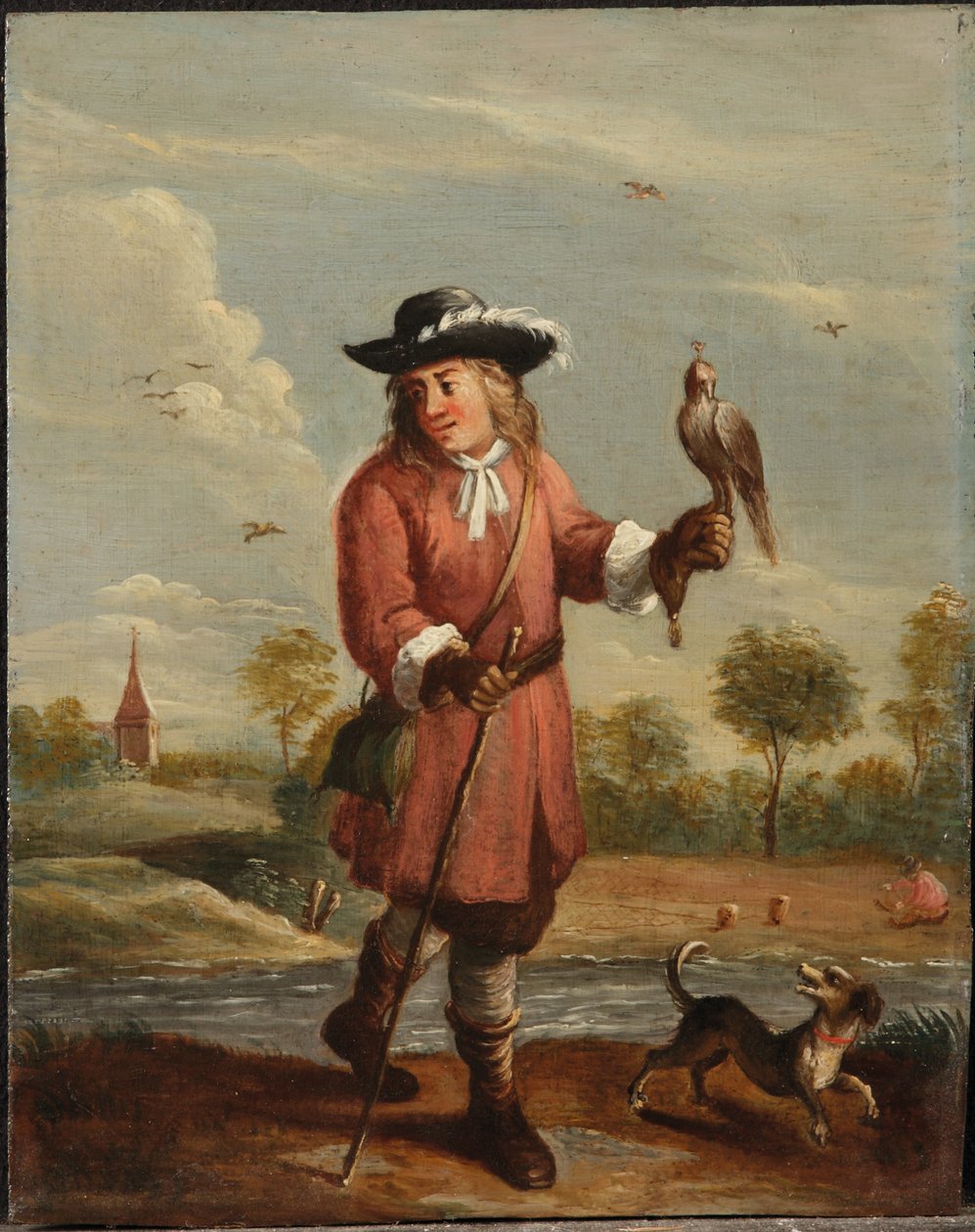 En allegori over de fire elementer: luft (olie på panel) af David the Younger (follower of) Teniers