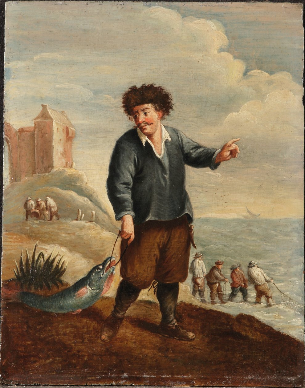 En allegori over de fire elementer: Vand (olie på panel) af David the Younger (follower of) Teniers