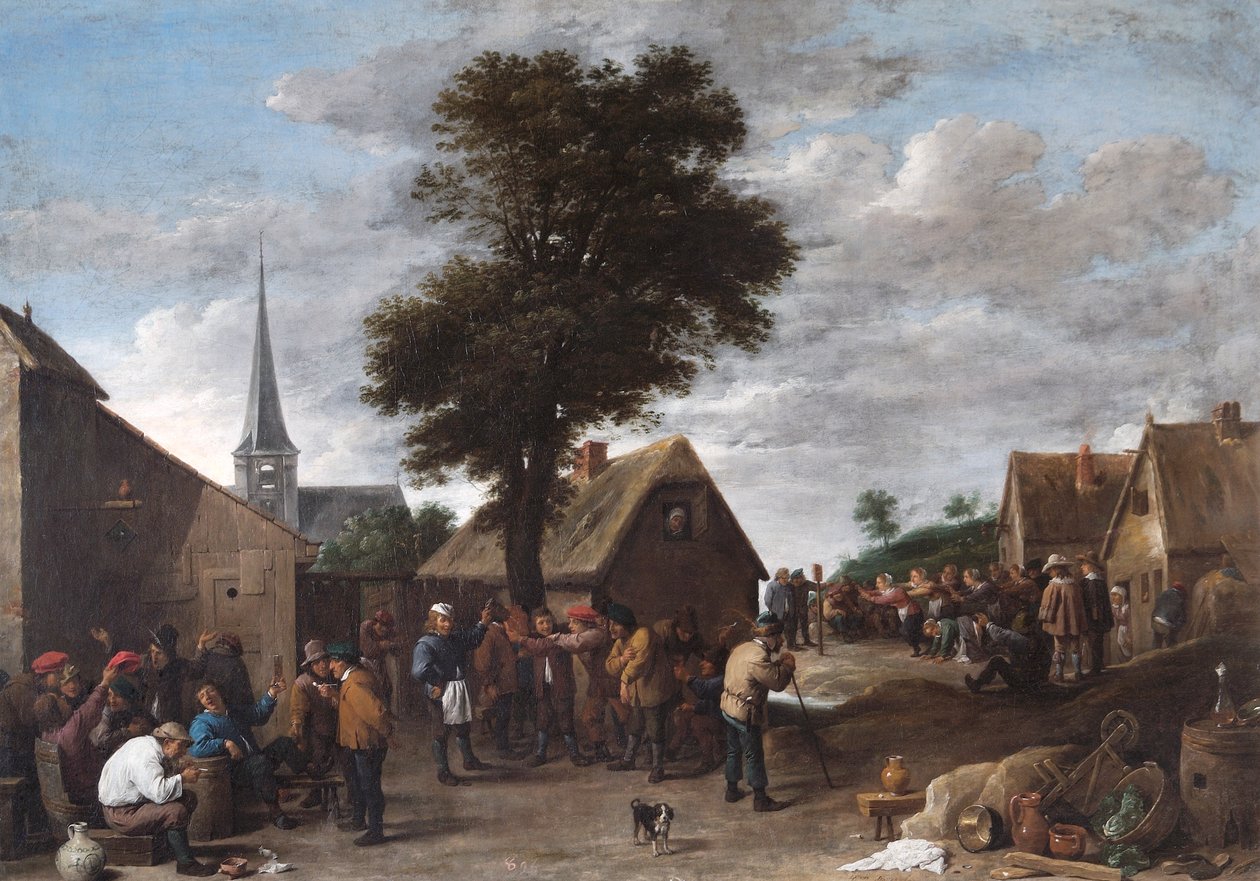 En flamsk landsbyfestival af David Teniers the Younger