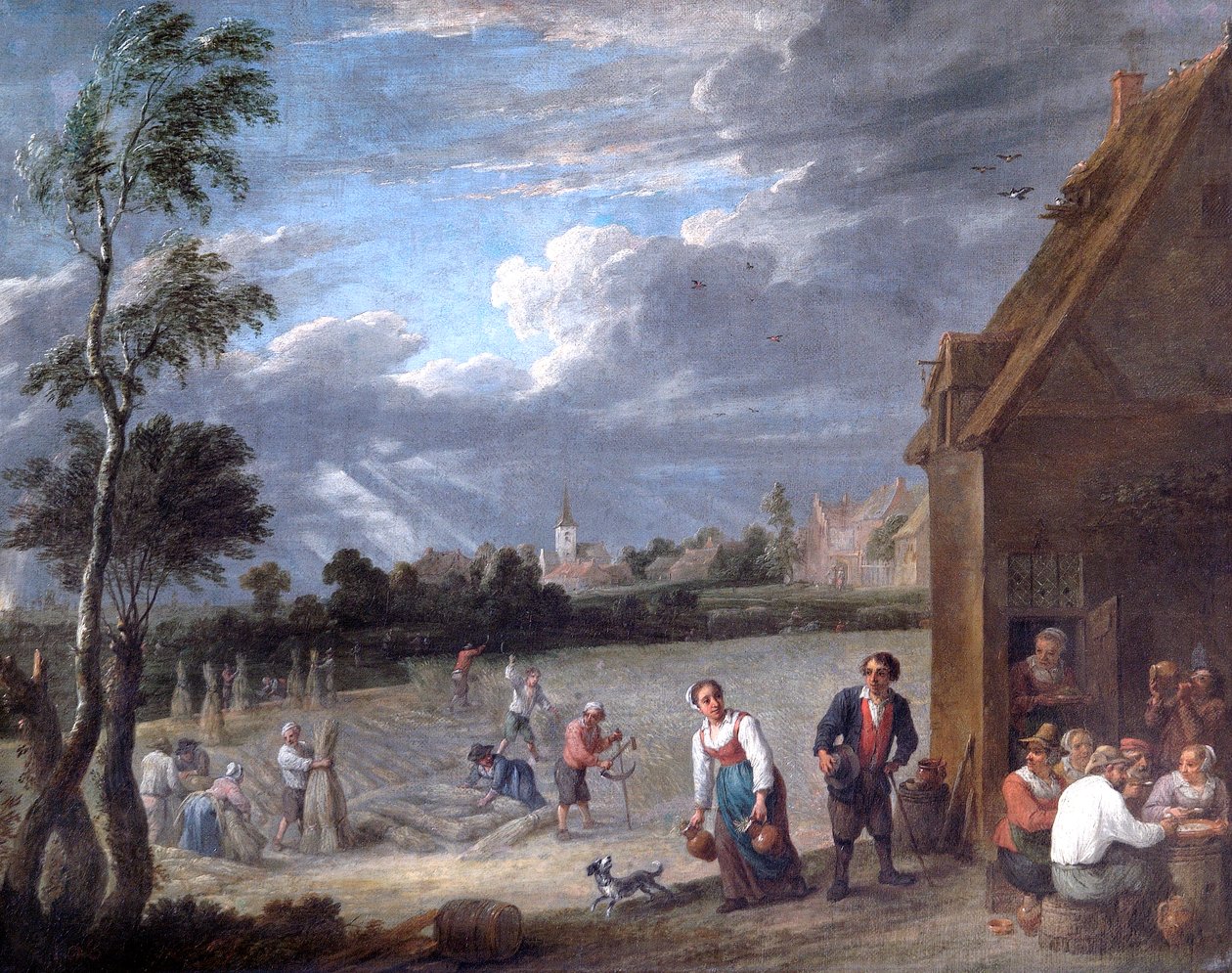 En høstscene (olie på lærred) af David Teniers the Younger
