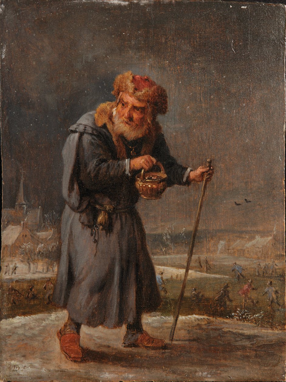 En allegori over de fire årstider: Vinter af David Teniers the Younger