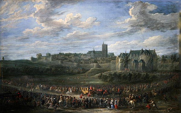 En prinsesses indgang til Bruxelles (olie på lærred) af David Teniers the Younger