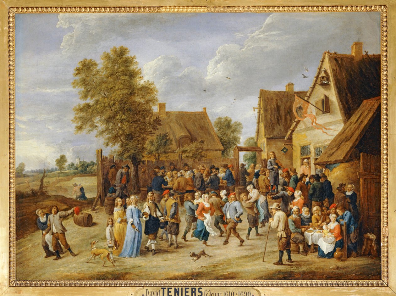 Landsbyfest med aristokratisk par ... af David the Younger Teniers