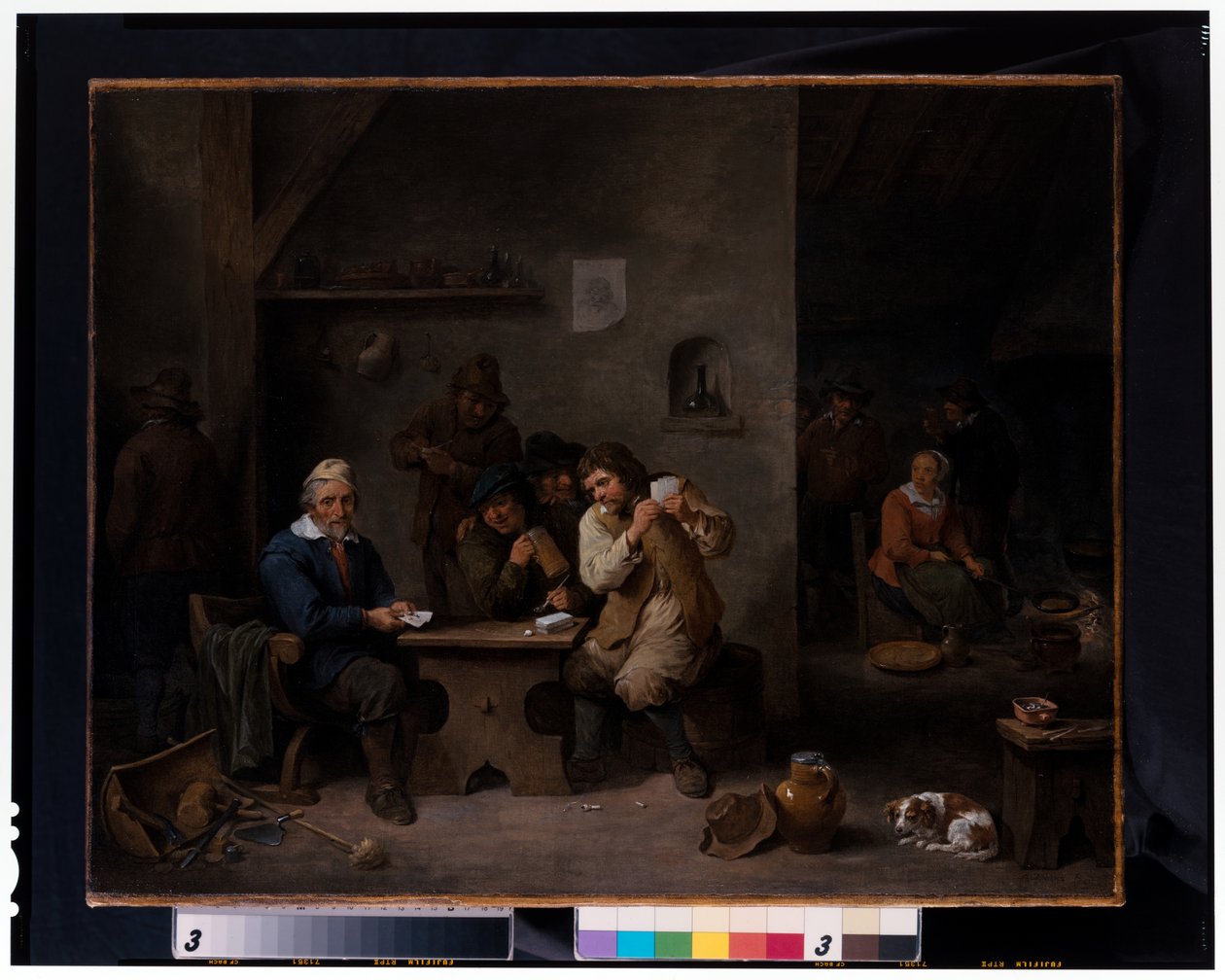 Figurer, der spiller i en Tavern af David the Younger Teniers