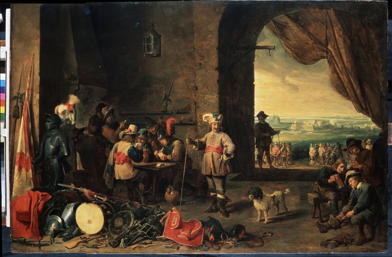 Vagtrummet. Maleri af David Teniers den yngre (1610-1690). Olie på træ, 69 x 103 cm af David Teniers the Younger