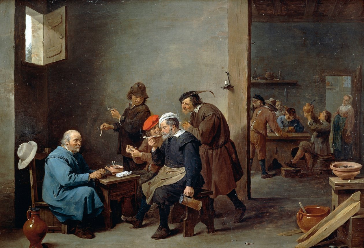 Mies valkoisessa hatussa af David Teniers the Younger