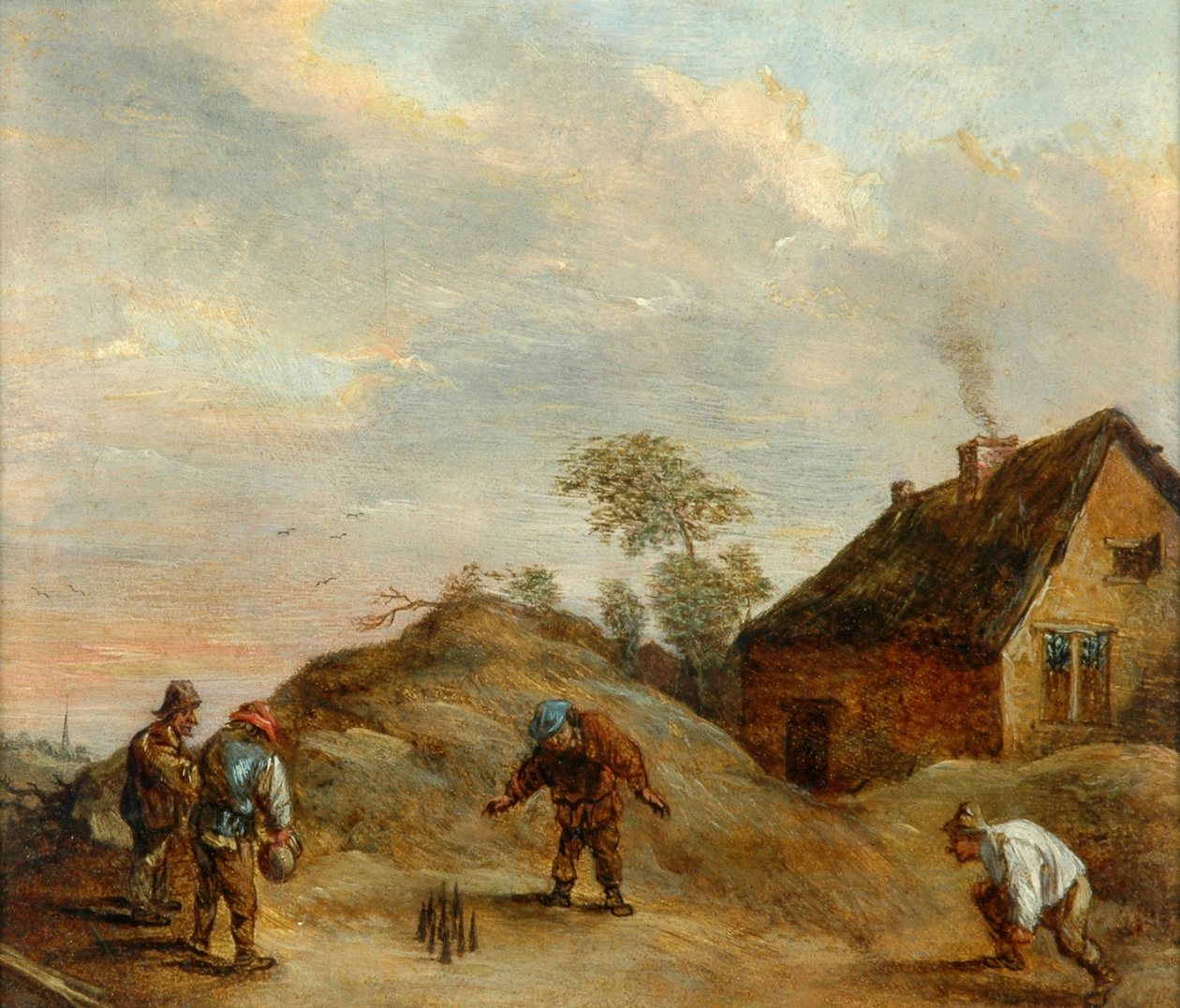 Mænd, der spiller ved bowls af David Teniers the Younger