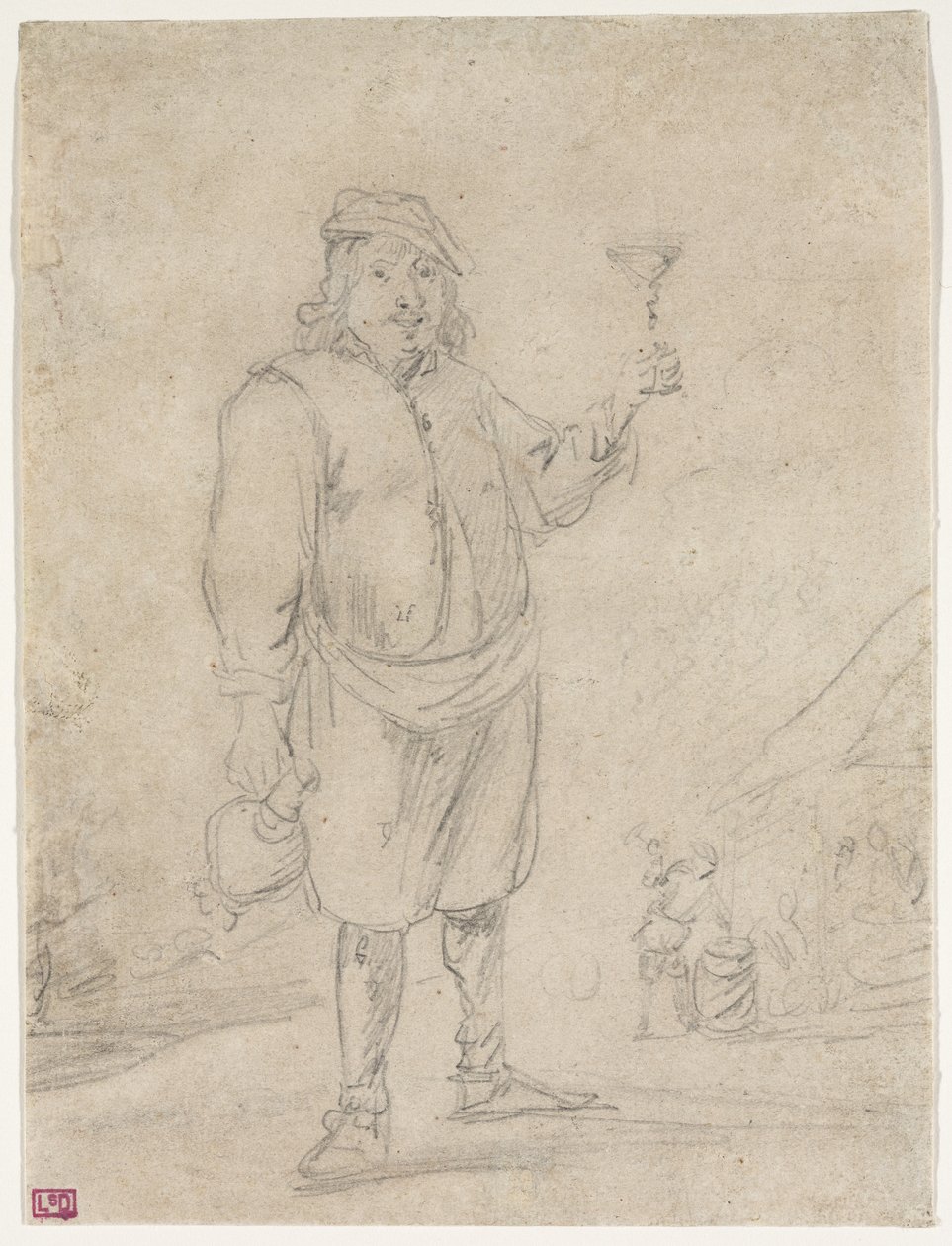 Bonde hæver et glas vin, ca. 1644 af David Teniers the Younger