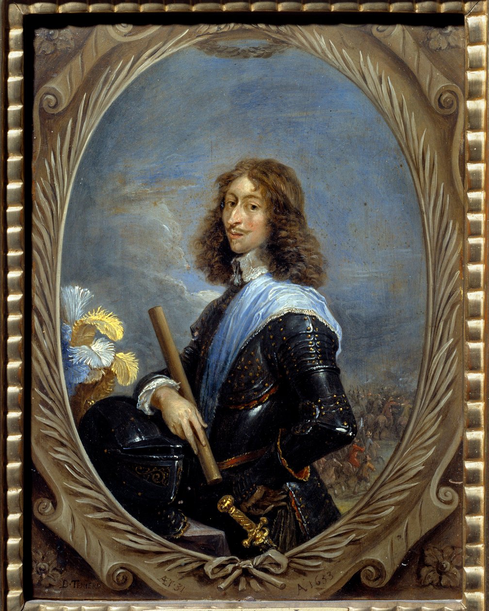 Portræt af Louis de Bourbon, Fjerde Prins af Conde dit le grand Conde (Bourbon-Conde) (1621-1686) Maleri af David Teniers II Le Jeune (1610-1690) 1653 Søn. 0,22 x 0,16 m Chantilly, Musee Conde af David Teniers the Younger