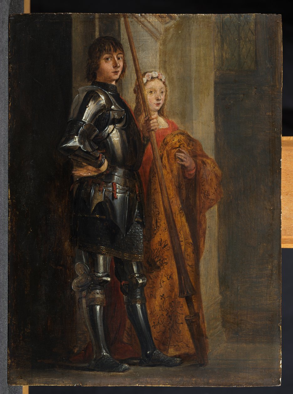 De hellige George og Cecilia, efter Antonello da Messina af David Teniers the Younger