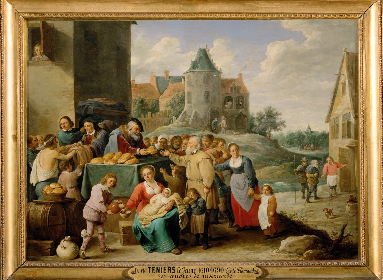De syv barmhjertighedsgerninger - at fodre de sultne ... af David the Younger Teniers