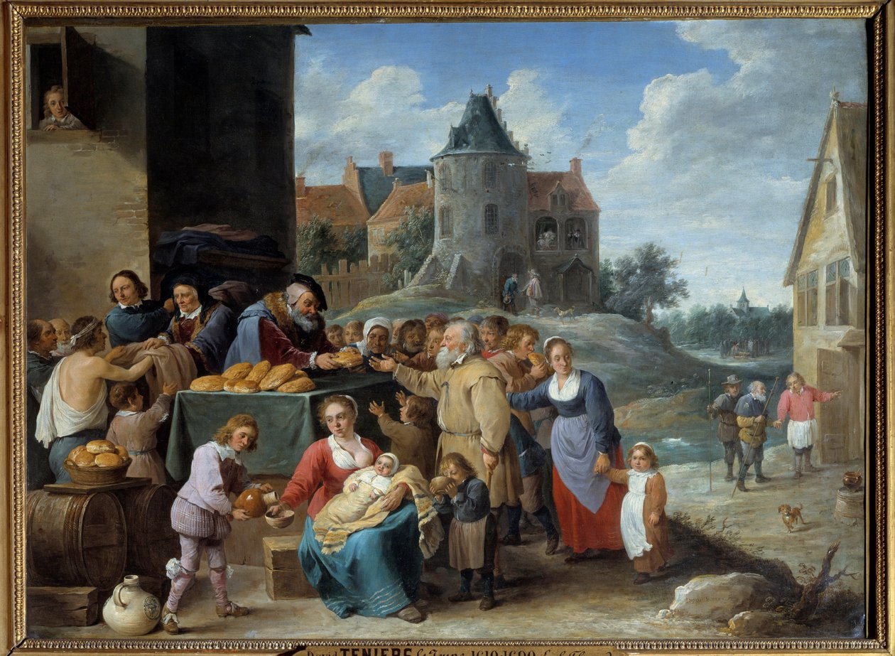 Misericords syv værker Dette er de næstekærlighedspligter, som kristne er underlagt. Maleri af David Teniers II den unge (1610-1690) af David Teniers the Younger