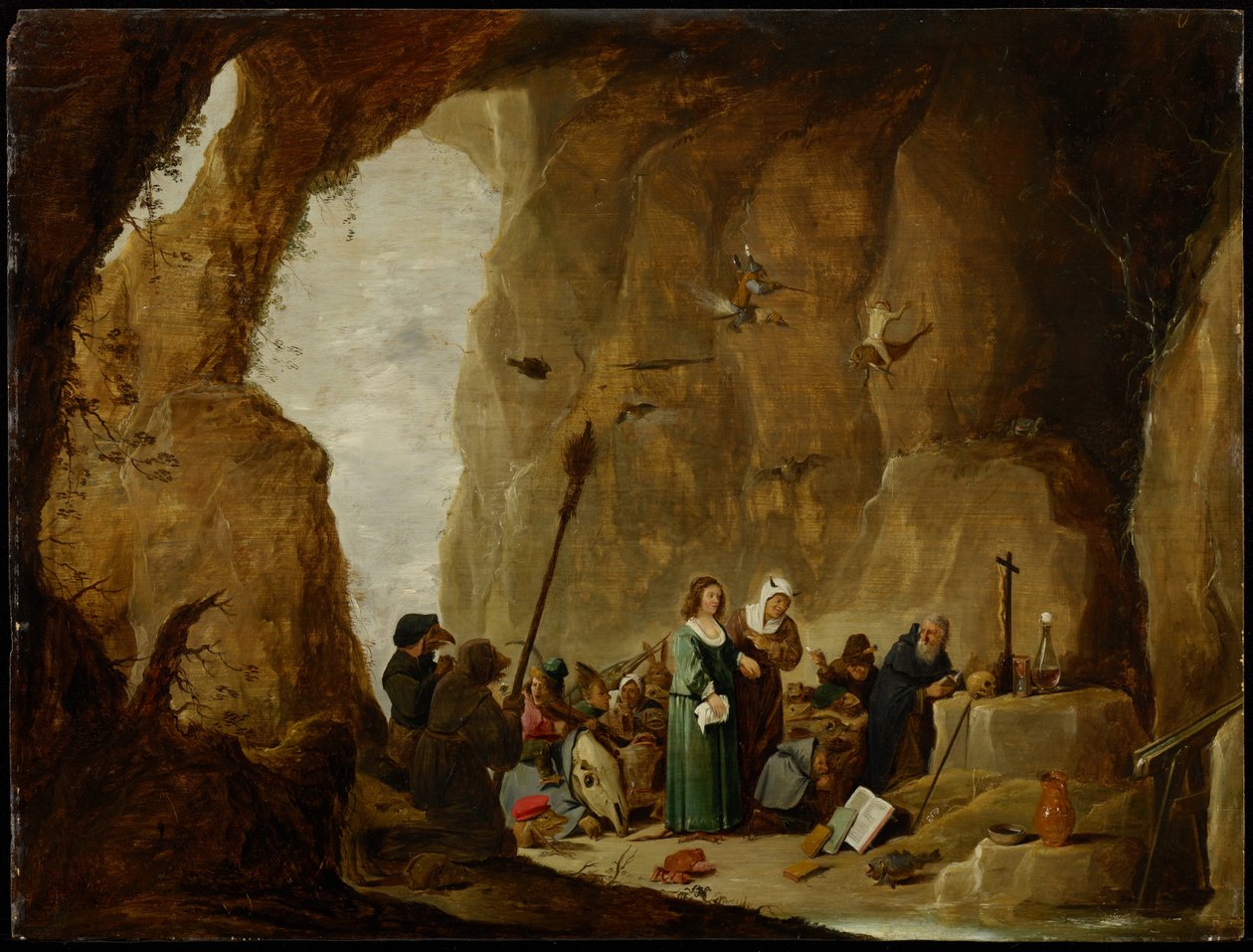 The Temptation of St. Anthony (olie på panel) af David Teniers the Younger