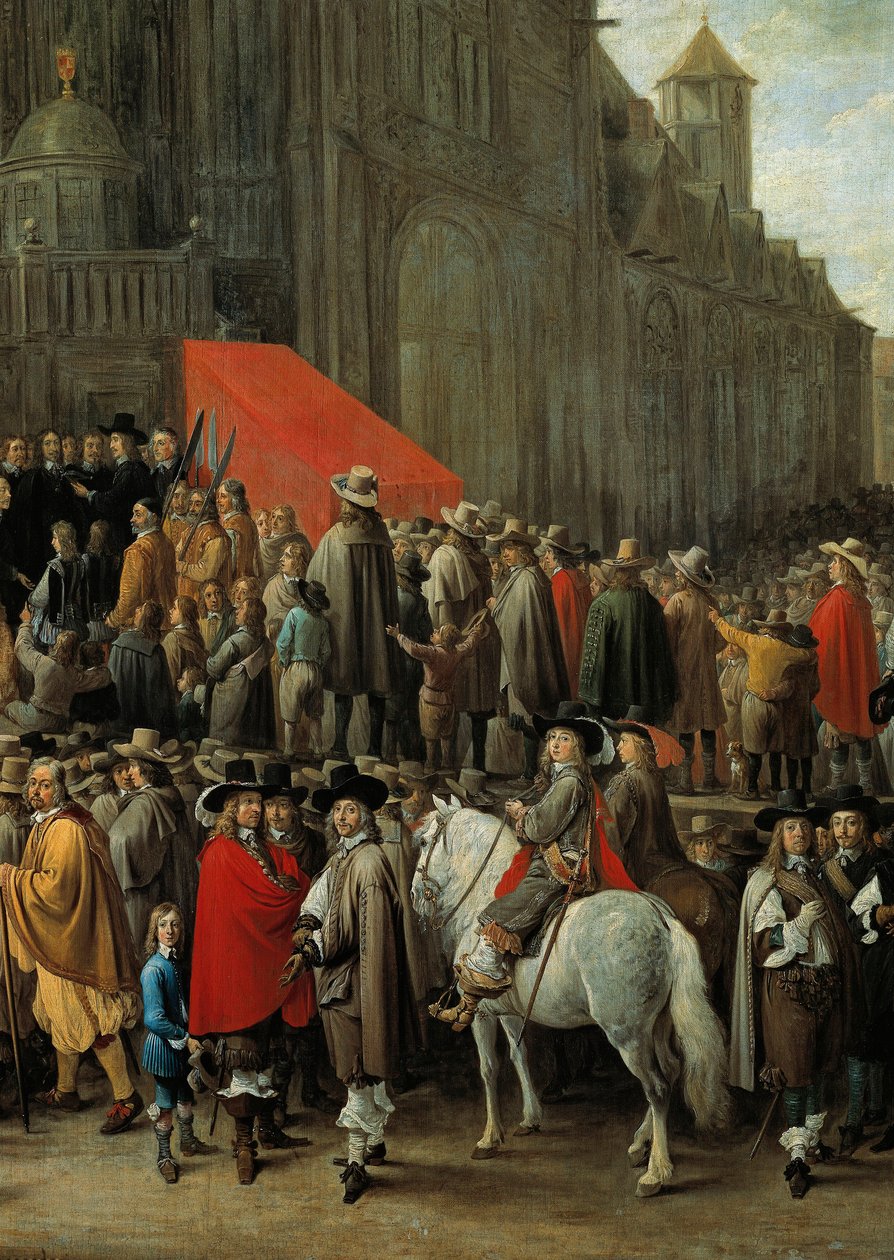 Papegai-spillet i Bruxelles i 1652 Spil bestående af at skyde på et mål lavet af en fugl af træ eller pap placeret øverst på en stang (detaljer) af David Teniers the Younger