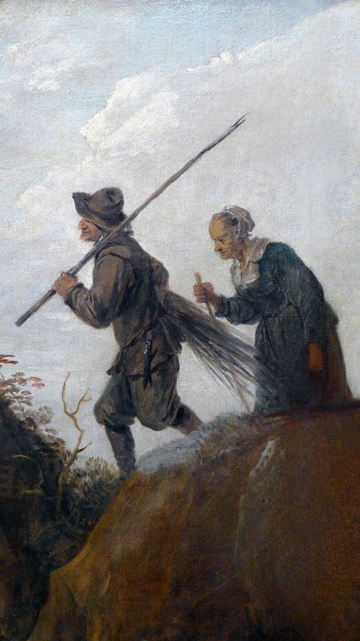 Skovhuggerne: detaljepar af to gamle bønder af David Teniers the Younger