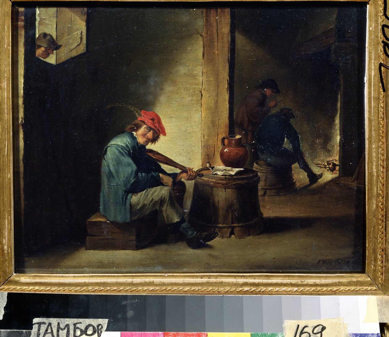 En musiker (En musiker). Maleri af David Teniers den yngre (1610-1690). Olie på træ, 26,3 x 37,8 cm. flamsk kunst, barokstil. Regionalt kunstgalleri, Tambov (Rusland). af David Teniers the Younger