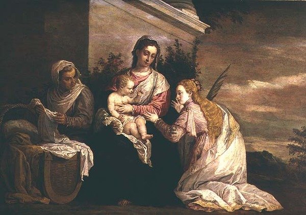 Jomfru og Barn med St. Catherine af David Teniers the Younger