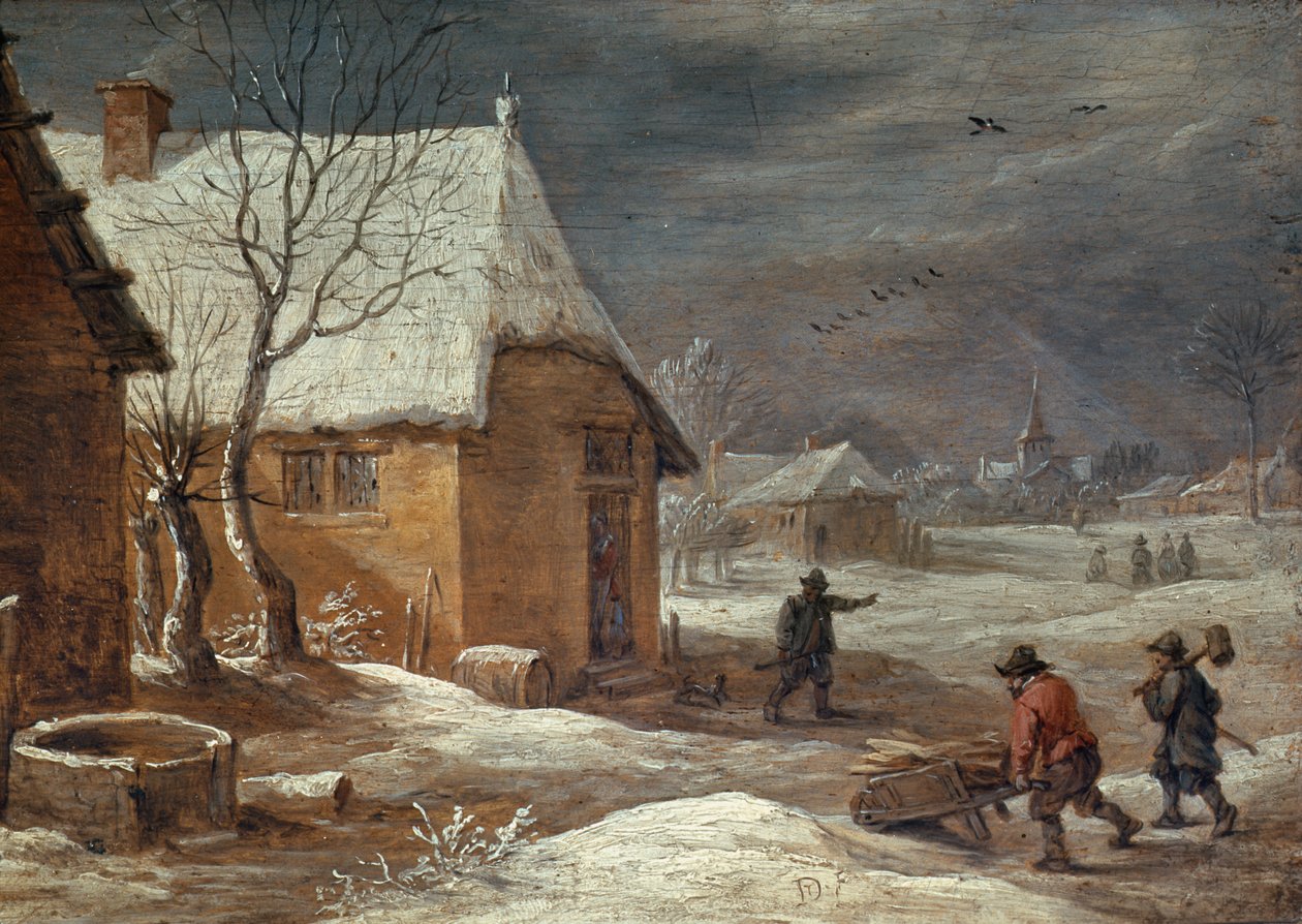 Vinter (panel) af David Teniers the Younger