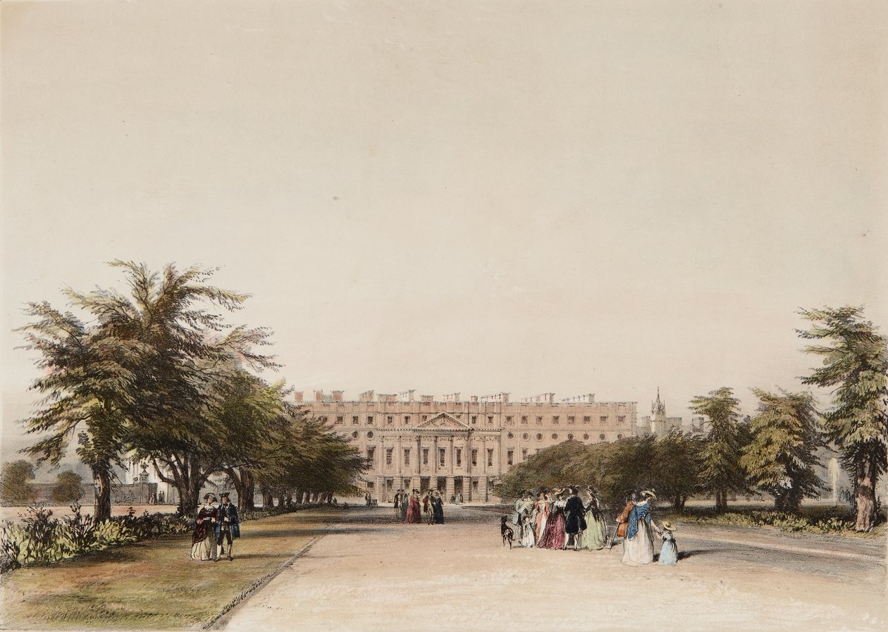 East Front og Great Fountain Garden af David the younger Cox
