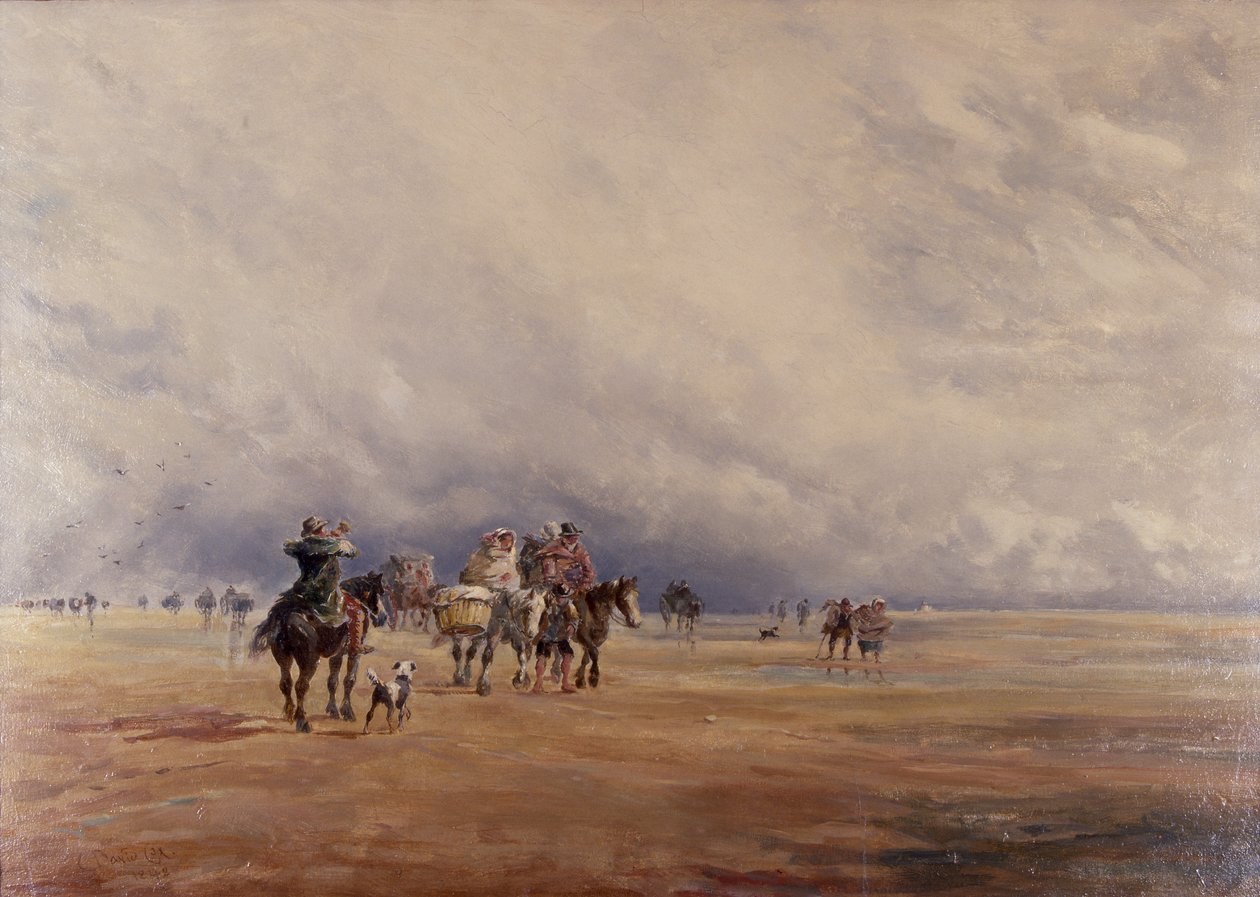 Lancaster Sands, Morecambe Bay (Treasures) 1842 (olie på lærred) af David the younger Cox
