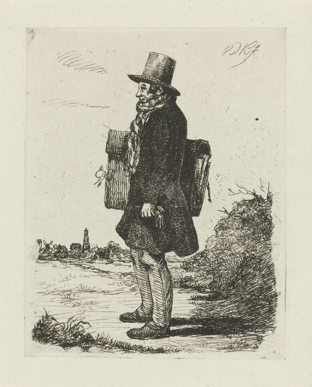 Portræt af Hermanus Jan Hendrik Rijkelijkhuizen af David van der Kellen